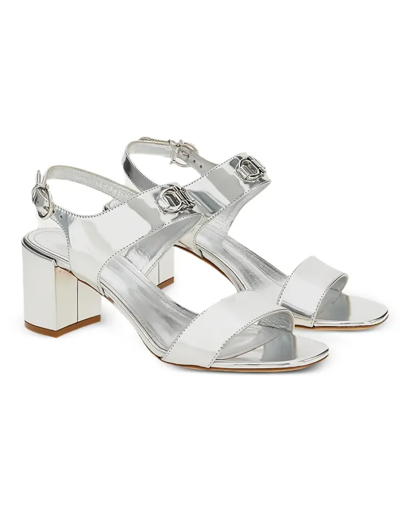 Ferragamo Gancini Sandalen aus Metallic-Leder - Silber Silber