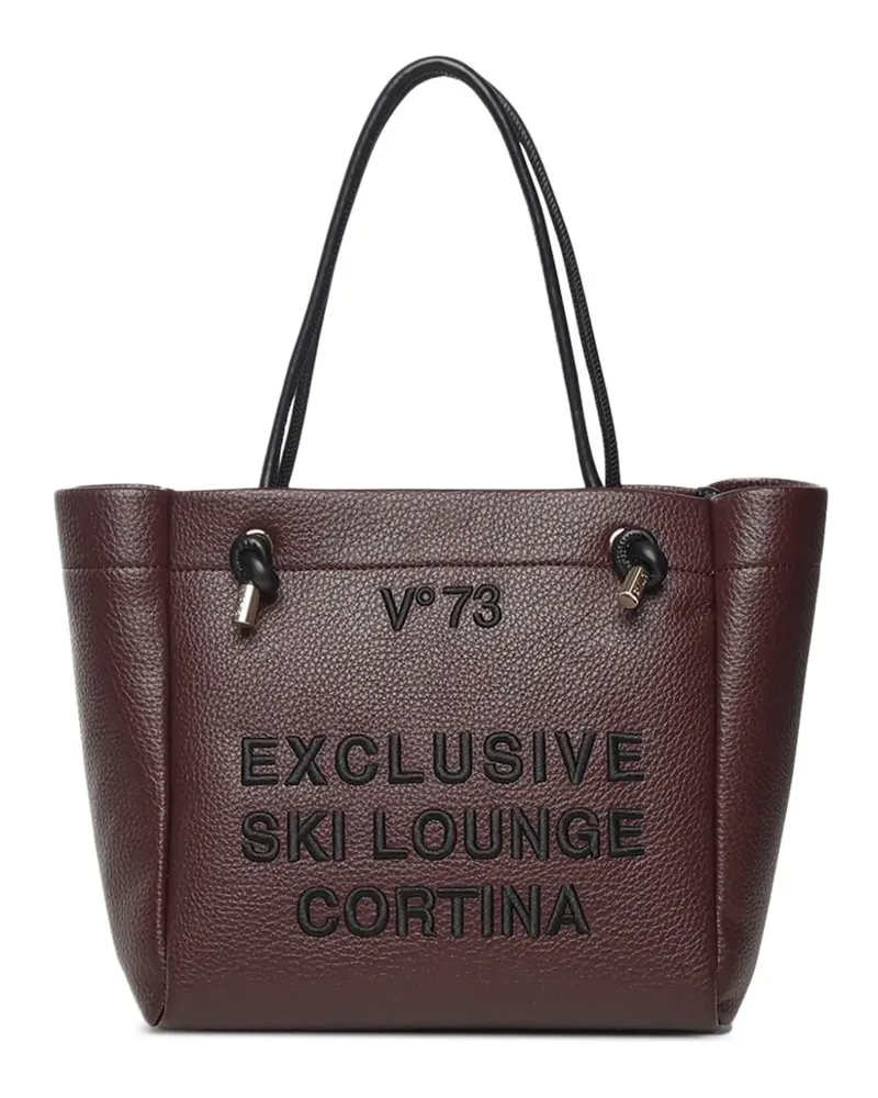 V°73 Cortina Tote Bag mit Logo-Schild - Violett Violett