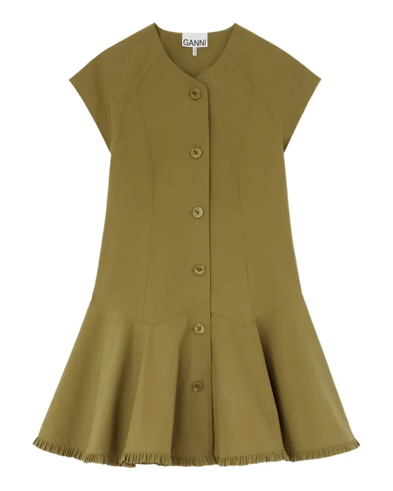 Ganni Kleid aus grüner Baumwolle Grün