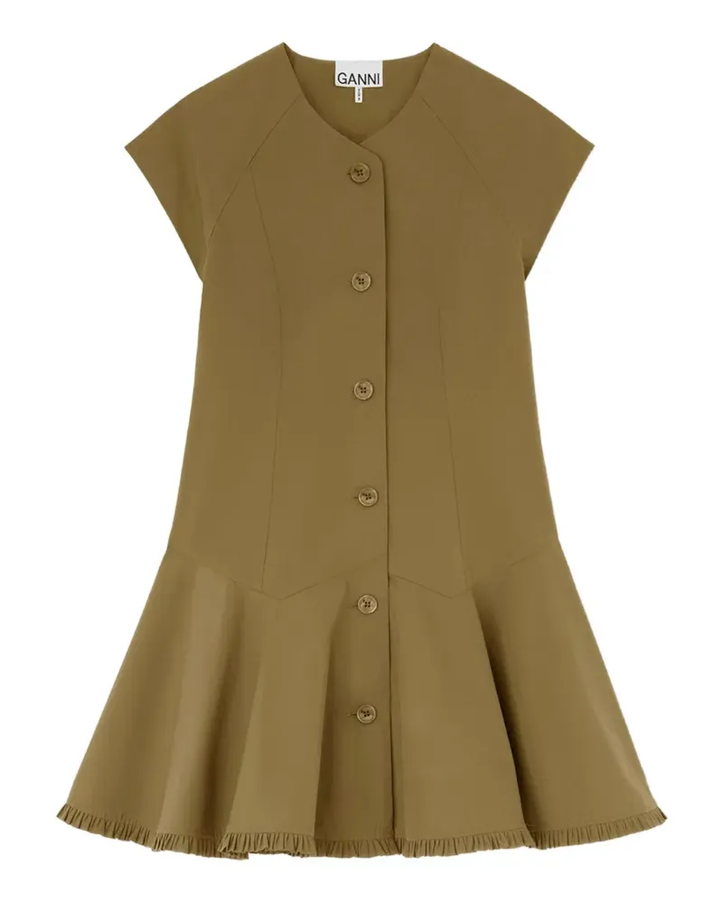 Ganni Kleid aus grüner Baumwolle Grün