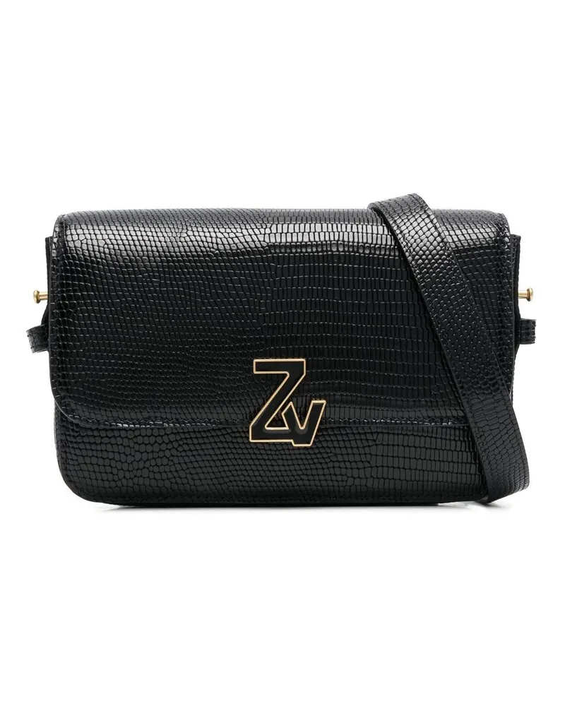 Zadig & Voltaire Schultertasche mit Logo-Schild - Schwarz Schwarz