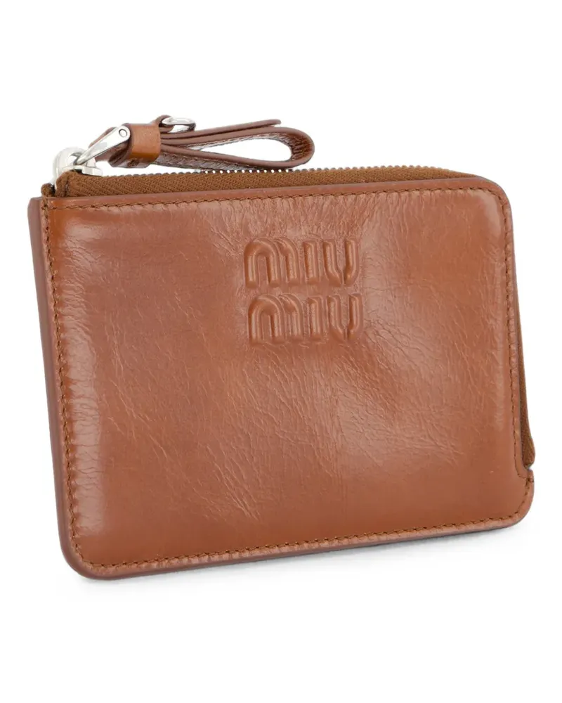 Miu Miu Clutch mit Logo-Prägung - Braun Braun