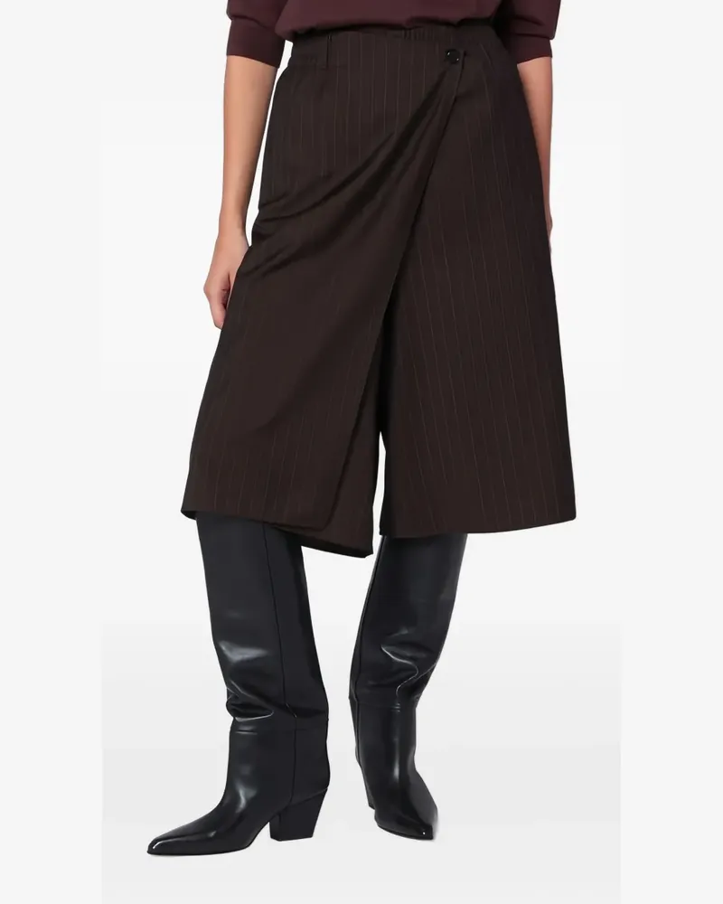 6397 Gewickelte Shorts mit Nadelstreifen - Braun Braun