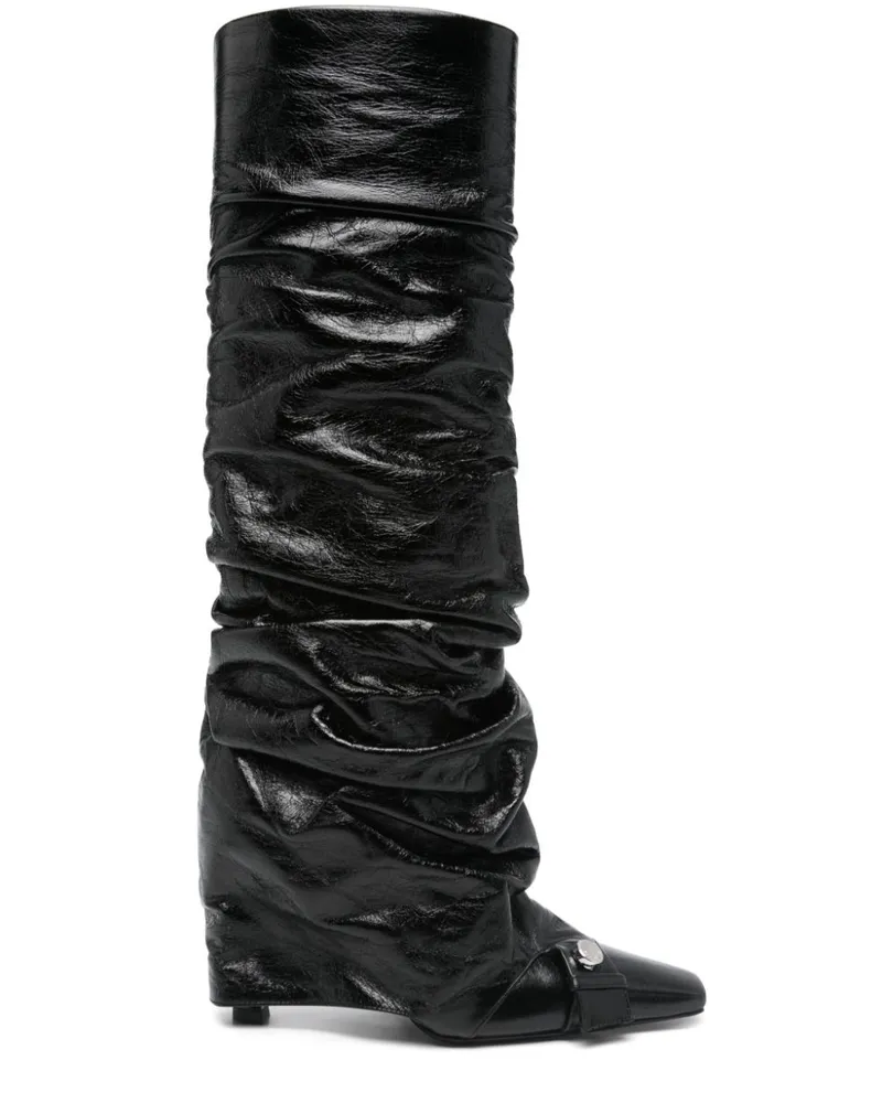 ATTICO Stiefel aus Leder 95mm - Schwarz Schwarz