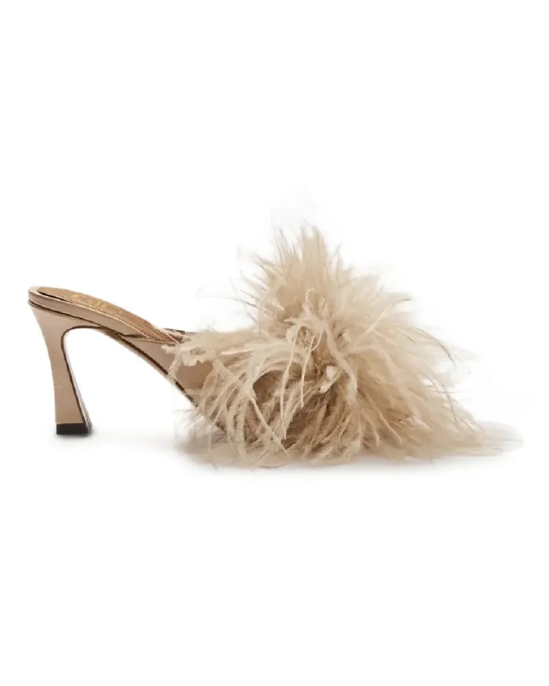 ATP Atelier Ziano ostrich-feather slides - Nude Nude