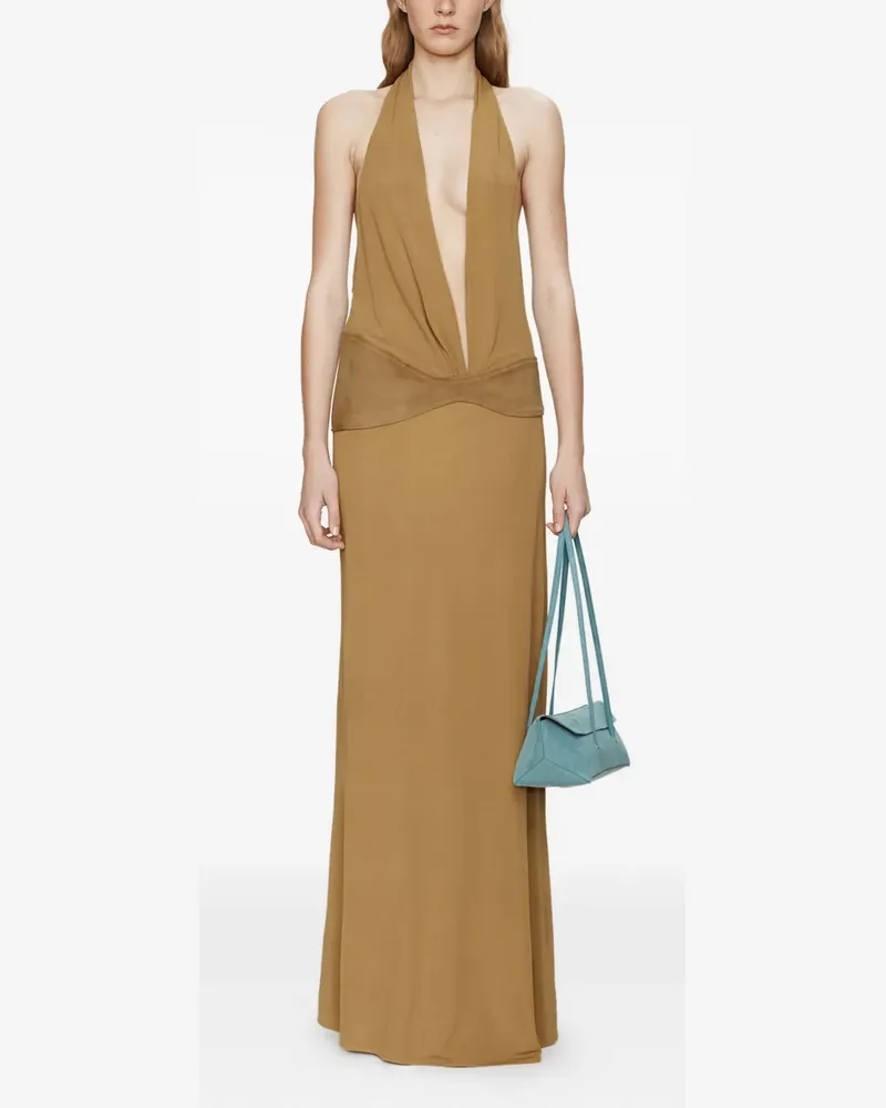 Christopher Esber Contour Neckholder-Kleid mit Gürtel - Nude Nude
