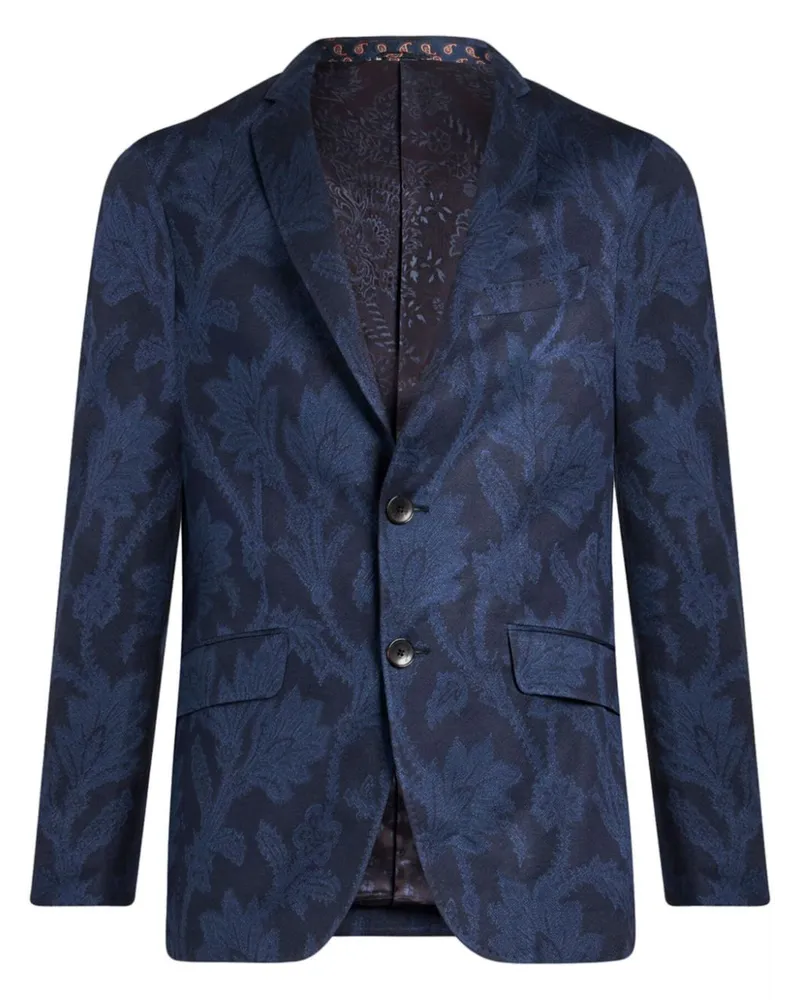 Etro Einreihiges Sakko aus Jacquard Blau