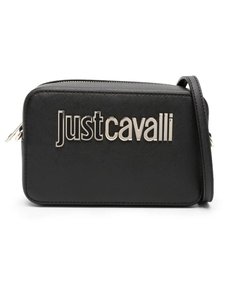 Just Cavalli Schultertasche mit Logo-Schild - Schwarz Schwarz