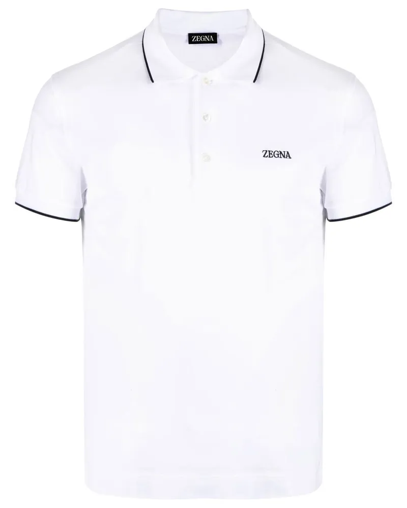 Ermenegildo Zegna Klassisches Poloshirt - Weiß Weiß