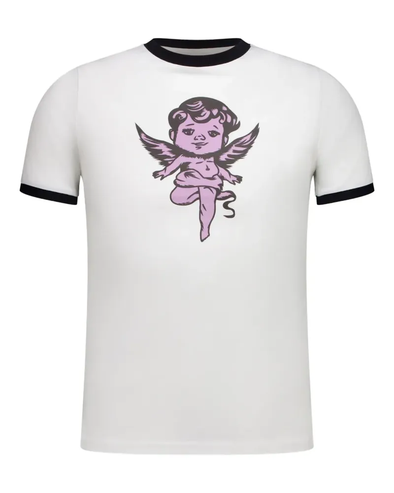 JORDANLUCA T-Shirt mit grafischem Print - Weiß Weiß