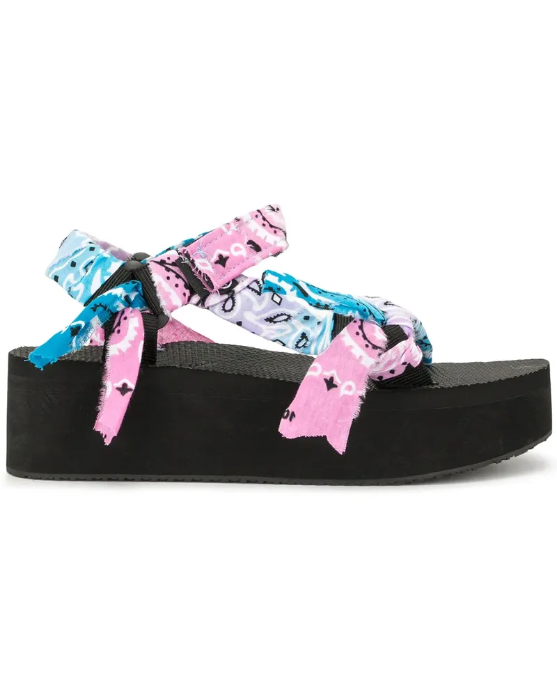Arizona Love Plateau-Sandalen mit Bandana-Riemen - Schwarz Schwarz