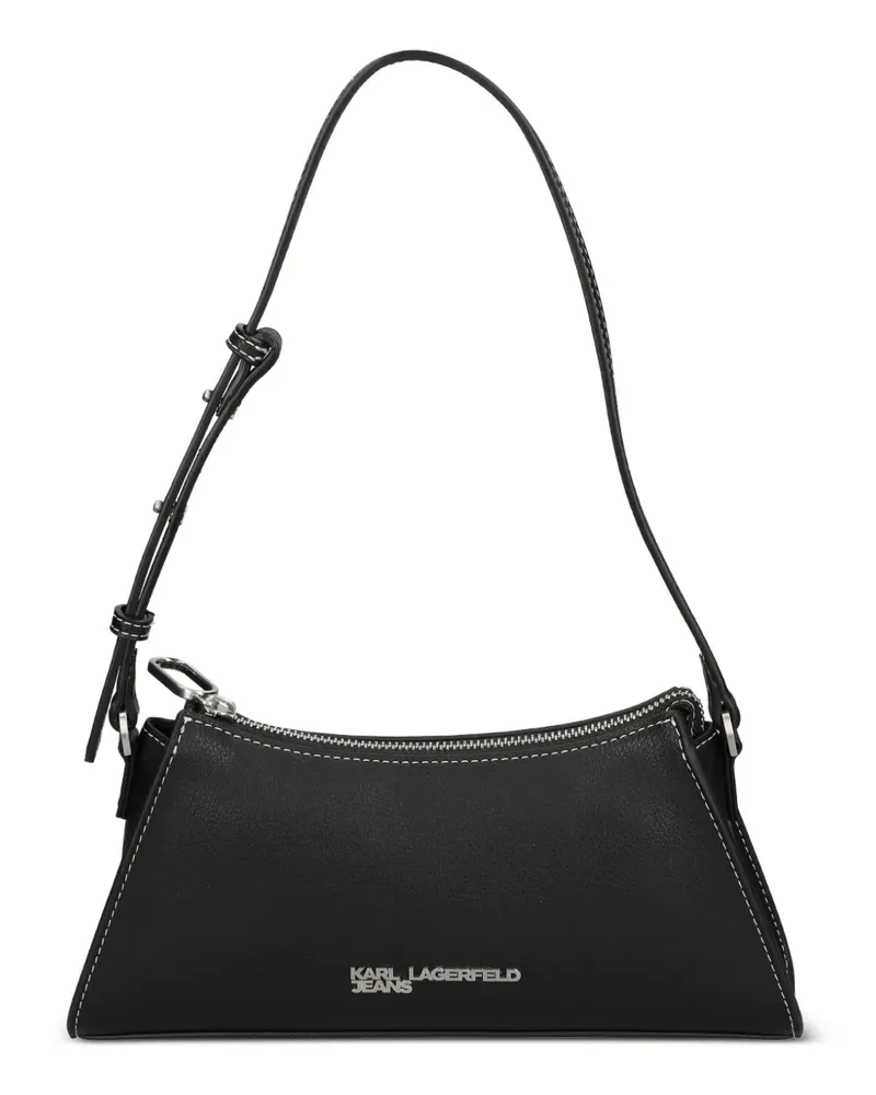 Karl Lagerfeld Abgerundete Schultertasche mit Reißverschlussdetail - Schwarz Schwarz