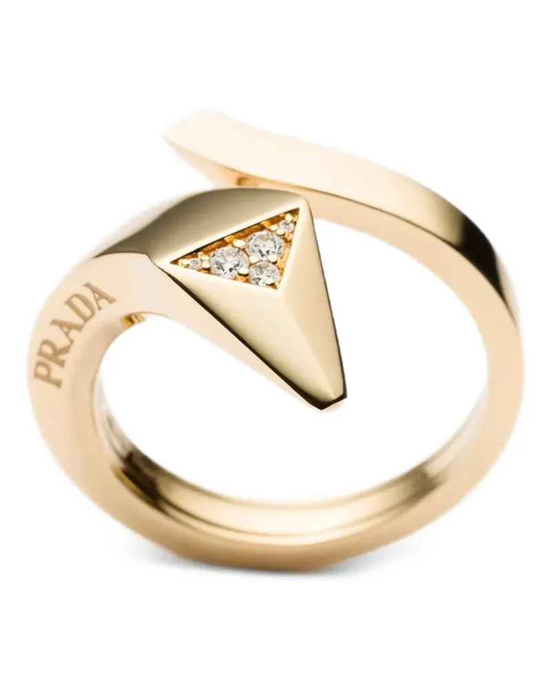 Prada Eternal Gold diamonds snake mini ring Gold