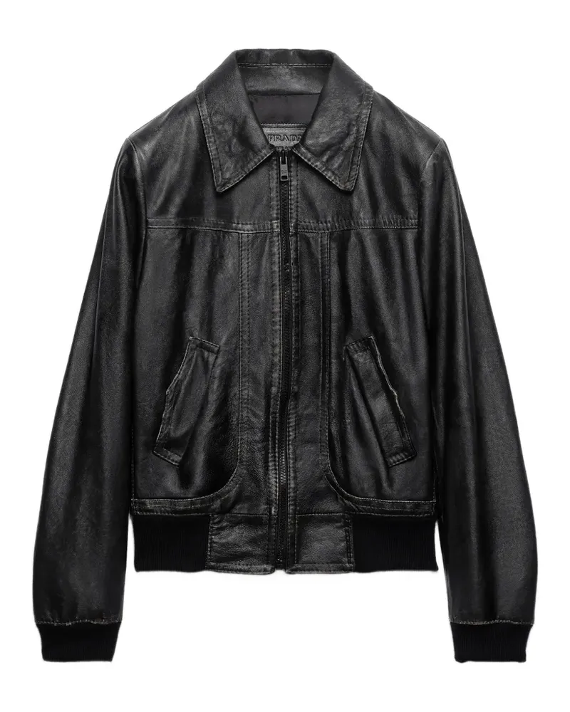 Prada Jacke aus Nappaleder - Schwarz Schwarz