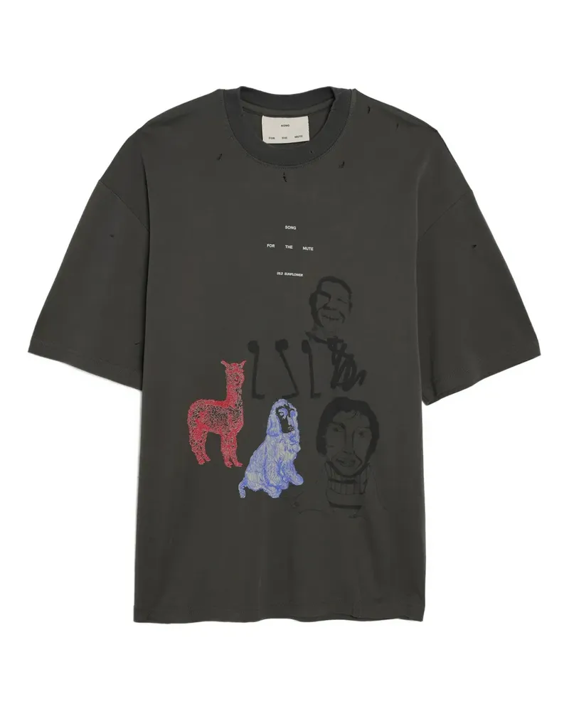 Song For The Mute T-Shirt mit grafischem Print - Grau Grau