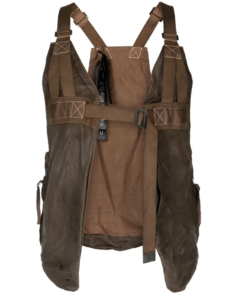 Boris Bidjan Saberi Weste mit Schnallenriemen - Braun Braun