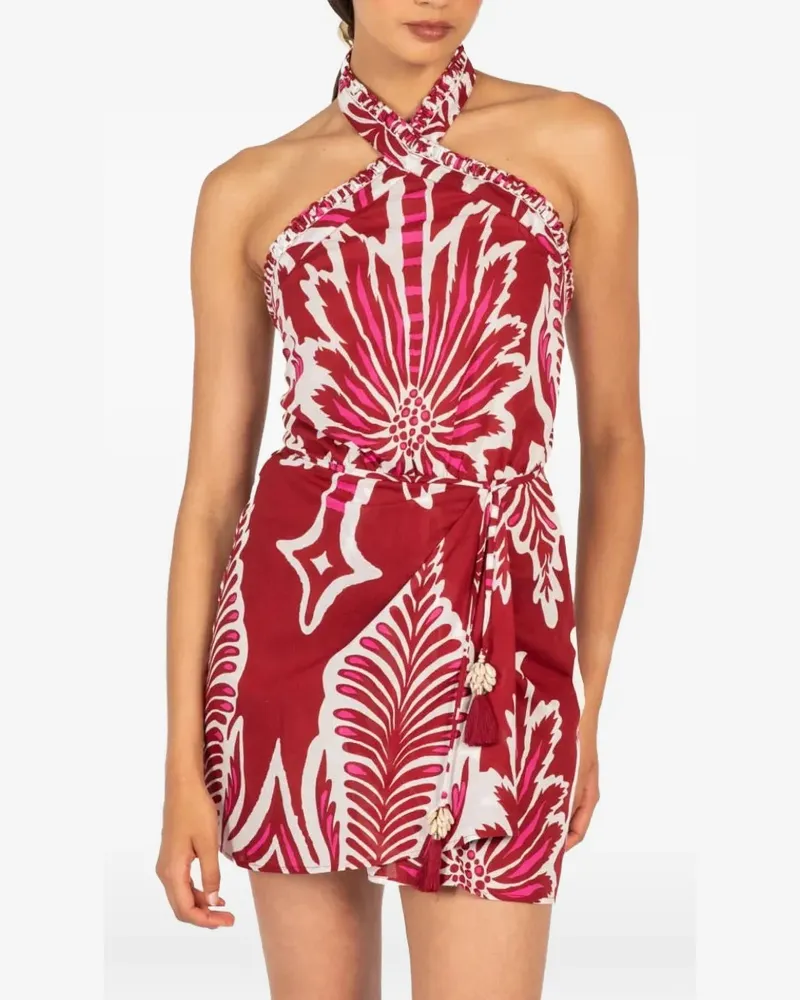 Poupette St Barth Manon floral-print mini dress - Rot Rot