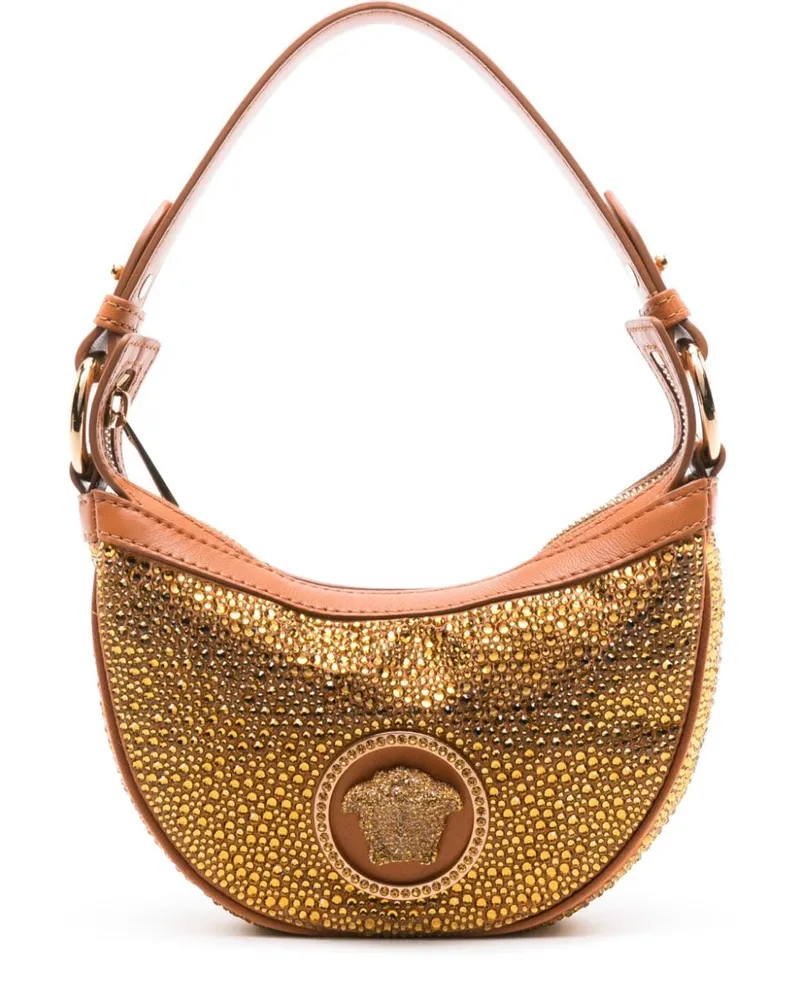 Versace Repeat Schultertasche mit Kristallen - Orange Orange