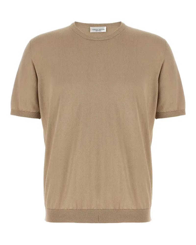 Roberto Collina short-sleeve crewneck cotton T-shirt - Nude Nude