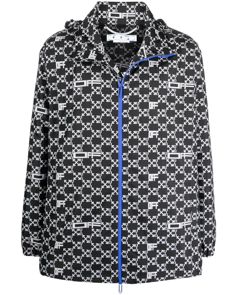 OFF-WHITE Windbreaker mit Logo - Schwarz Schwarz