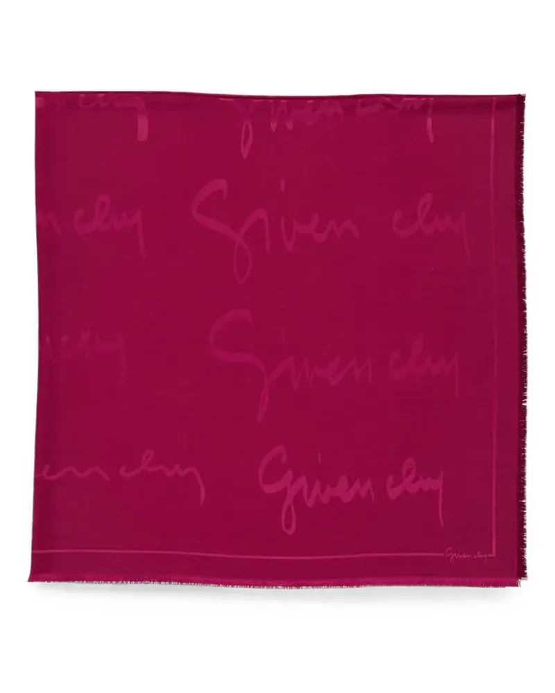 Givenchy logo-print frayed scarf - Rosa Rosa
