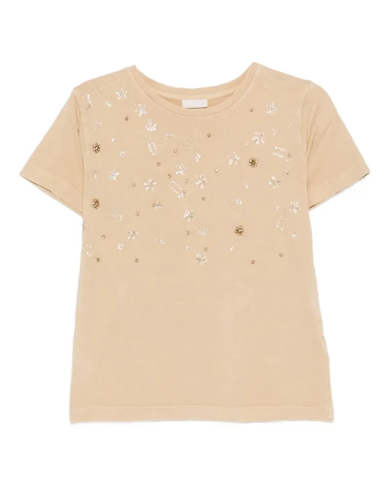 Liu Jo T-Shirt mit Schmuckstickerei - Nude Nude