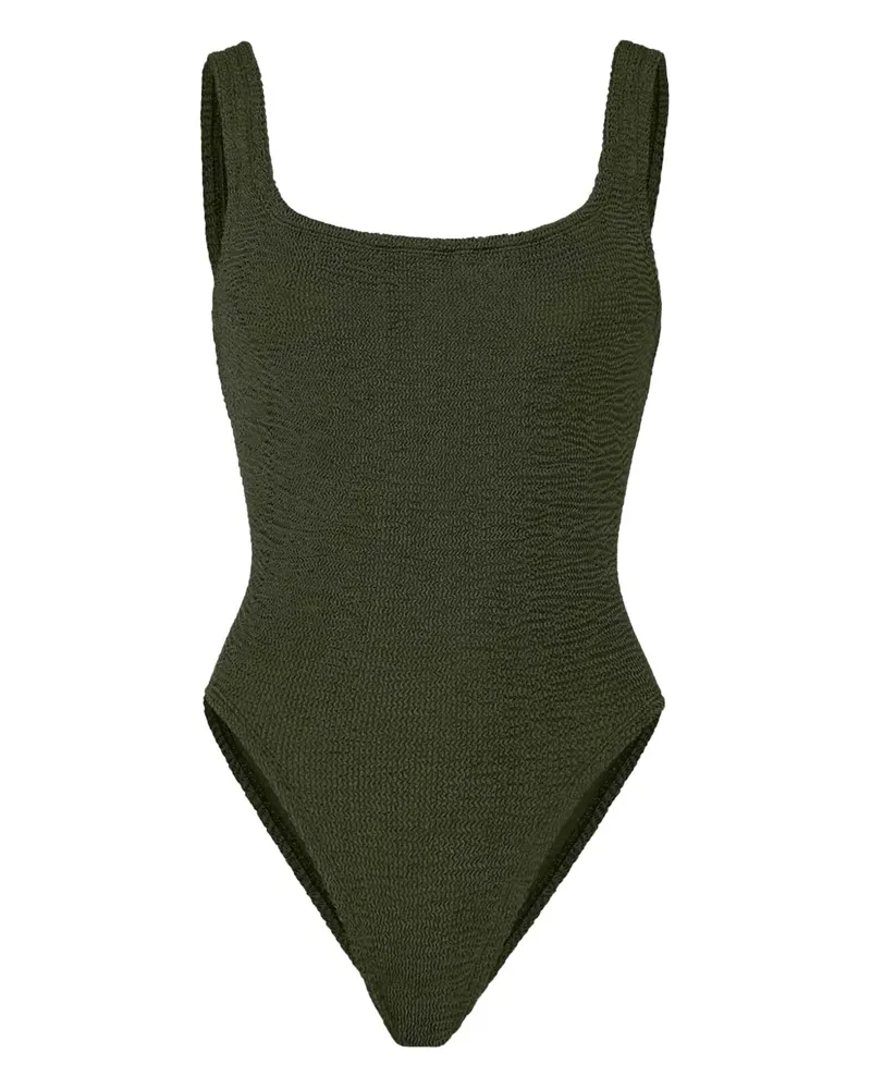 Hunza G Texturierter Badeanzug - Grün Grün