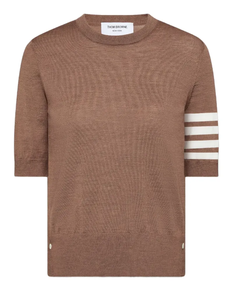 Thom Browne 4-Bar T-Shirt aus Merinowolle - Braun Braun