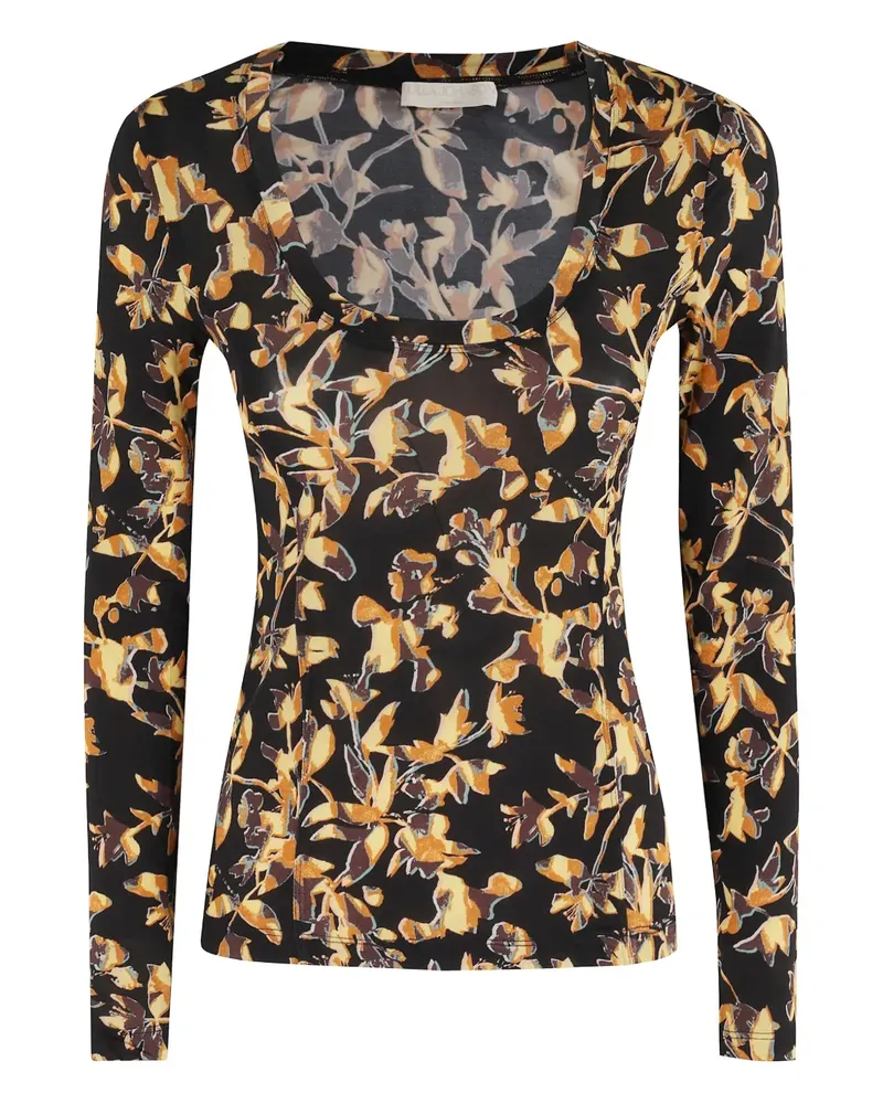 Ulla Johnson T-Shirt mit Blumen-Print - Schwarz Schwarz