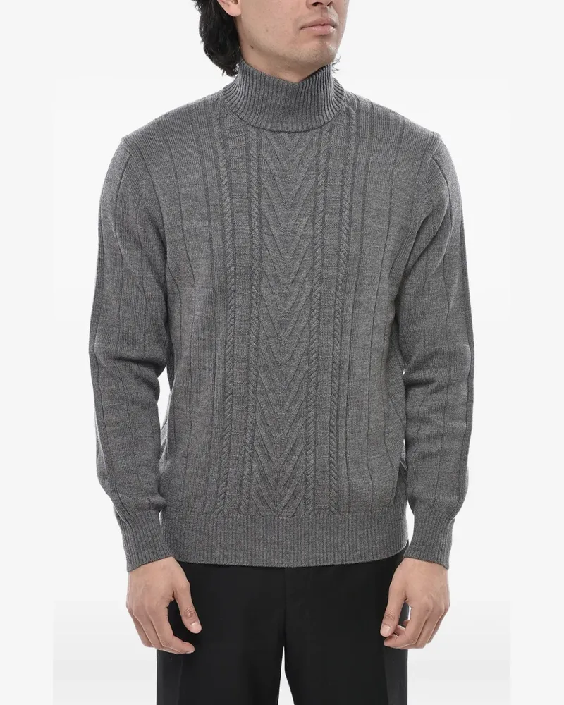 Paolo Pecora Milano cable-knit mock-neck sweater - Grau Grau