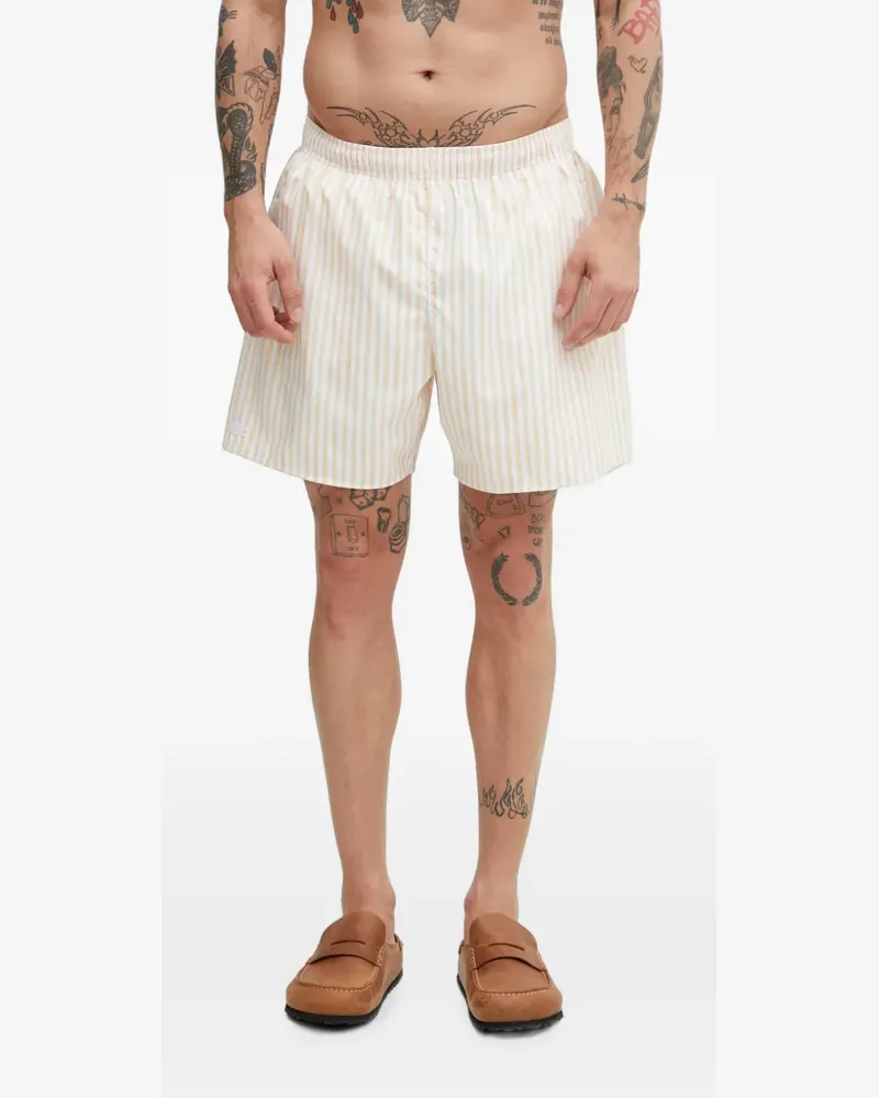 Lacoste striped swim shorts - Weiß Weiß