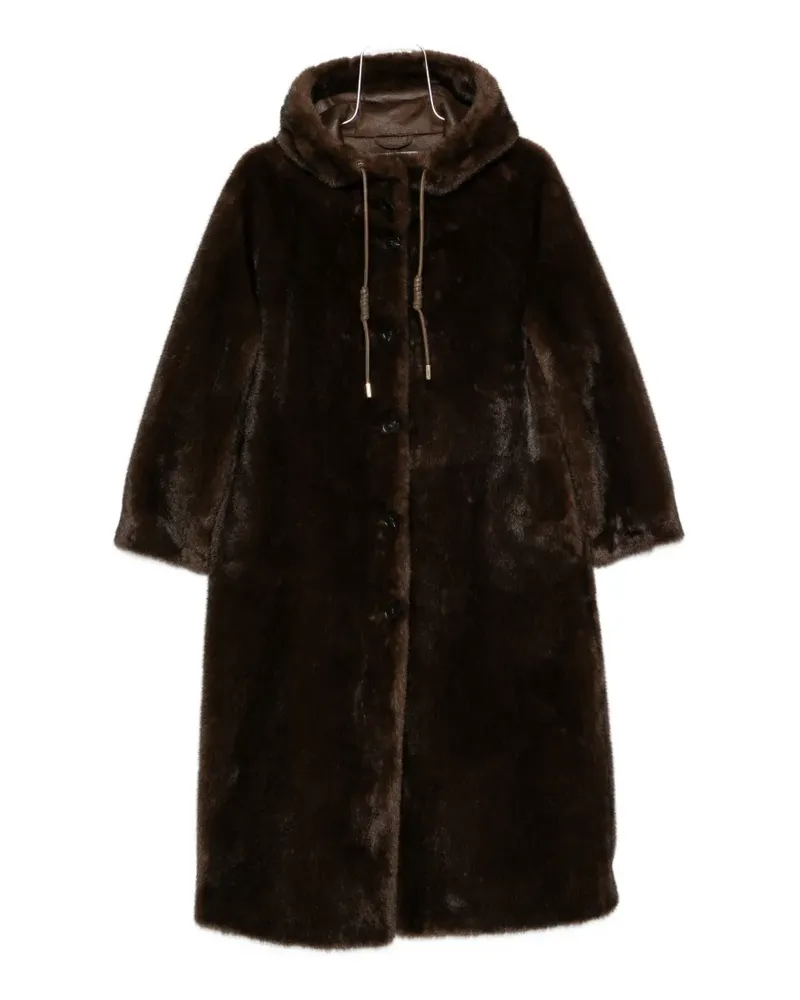 Ermanno Scervino Kapuzenmantel aus Faux Fur - Braun Braun