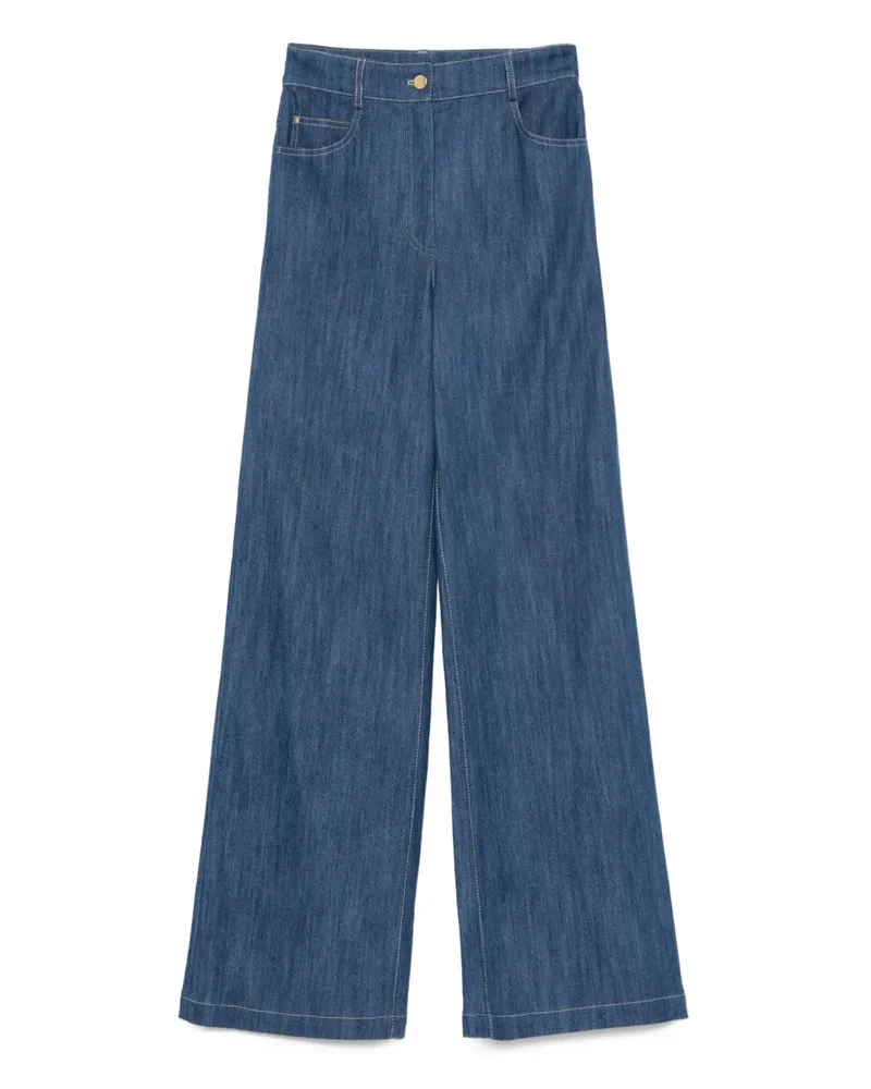 Akris Hose mit weitem Bein - Blau Blau