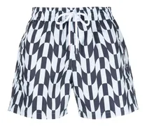 Badeshorts mit abstraktem Print - Blau
