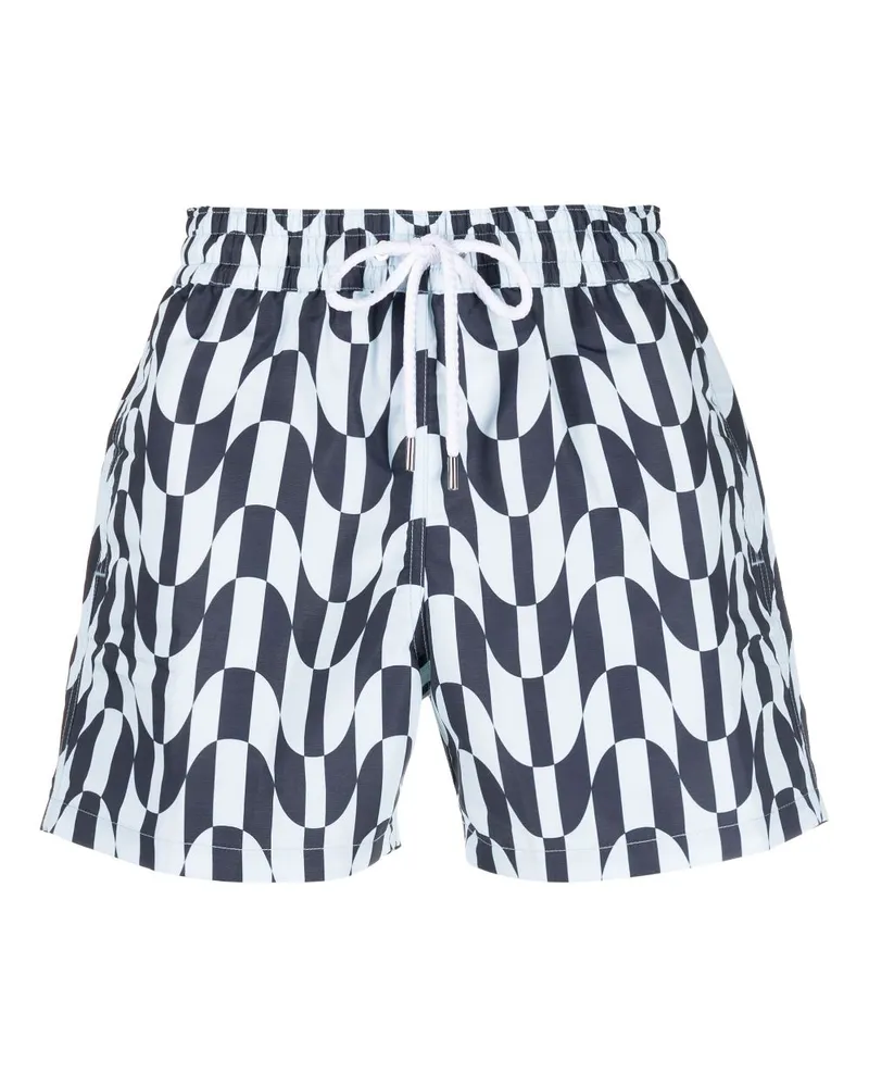 Frescobol Carioca Badeshorts mit abstraktem Print - Blau Blau