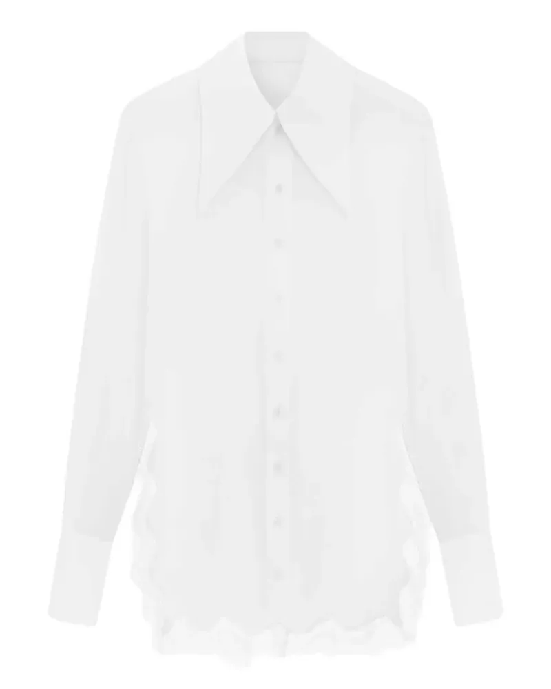 16ARLINGTON Fiorella lace-trim shirt - Weiß Weiß