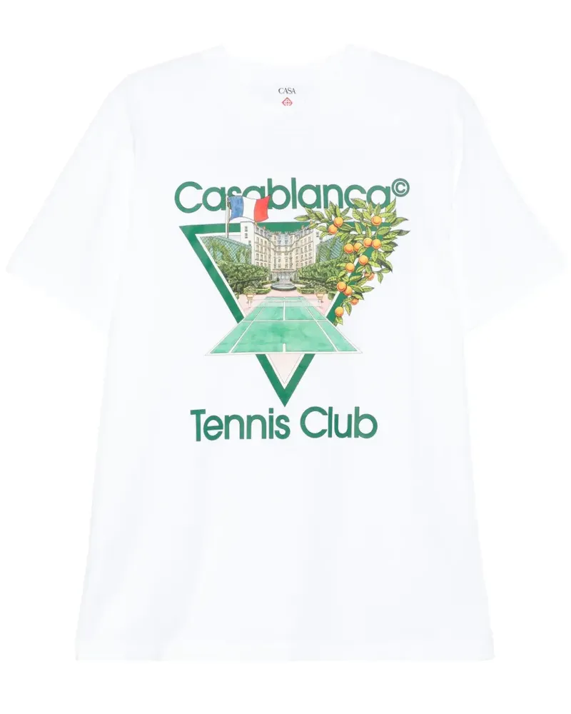 Casablanca Paris Tennis Club T-Shirt mit grafischem Print - Weiß Weiß