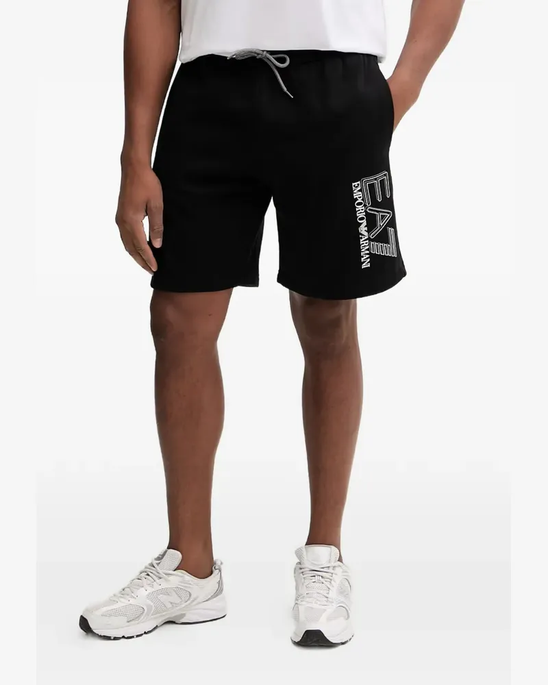 EA7 logo-print drawstring shorts - Schwarz Schwarz