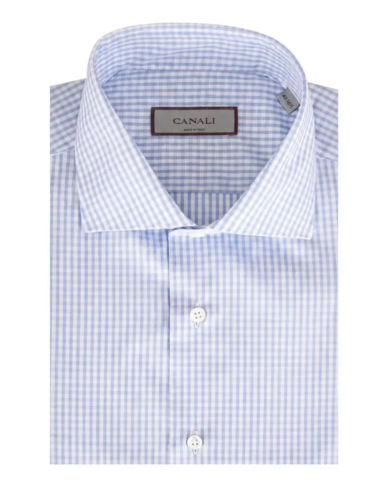Canali Hemd mit Vichy-Karo - Blau Blau