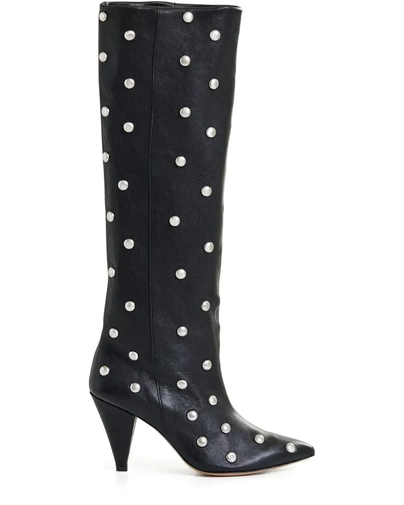 Essentiel Kniehohe Stiefel mit Nieten 90mm - Schwarz Schwarz