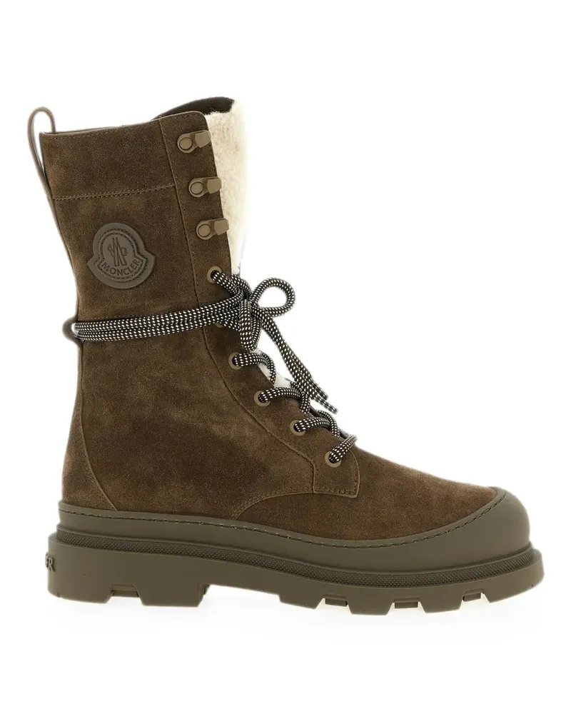 Moncler Vera High Schnürstiefel mit Shearling - Braun Braun