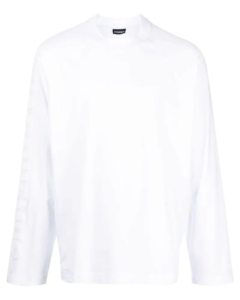 Jacquemus Le T-shirt Typo Langarmshirt - Weiß Weiß