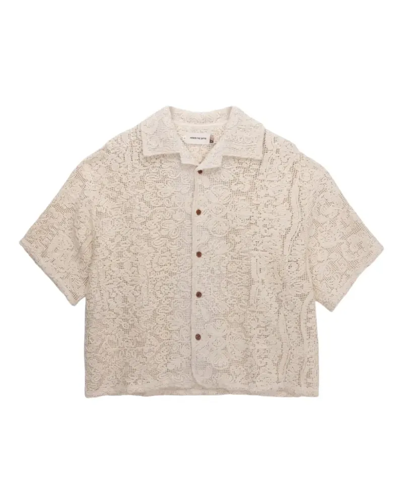 Honor The Gift Mind Maze Camp crochet-lace shirt - Nude Nude