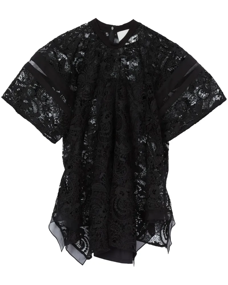 3.1 phillip lim Oberteil mit Spitzeneinsätzen - Schwarz Schwarz