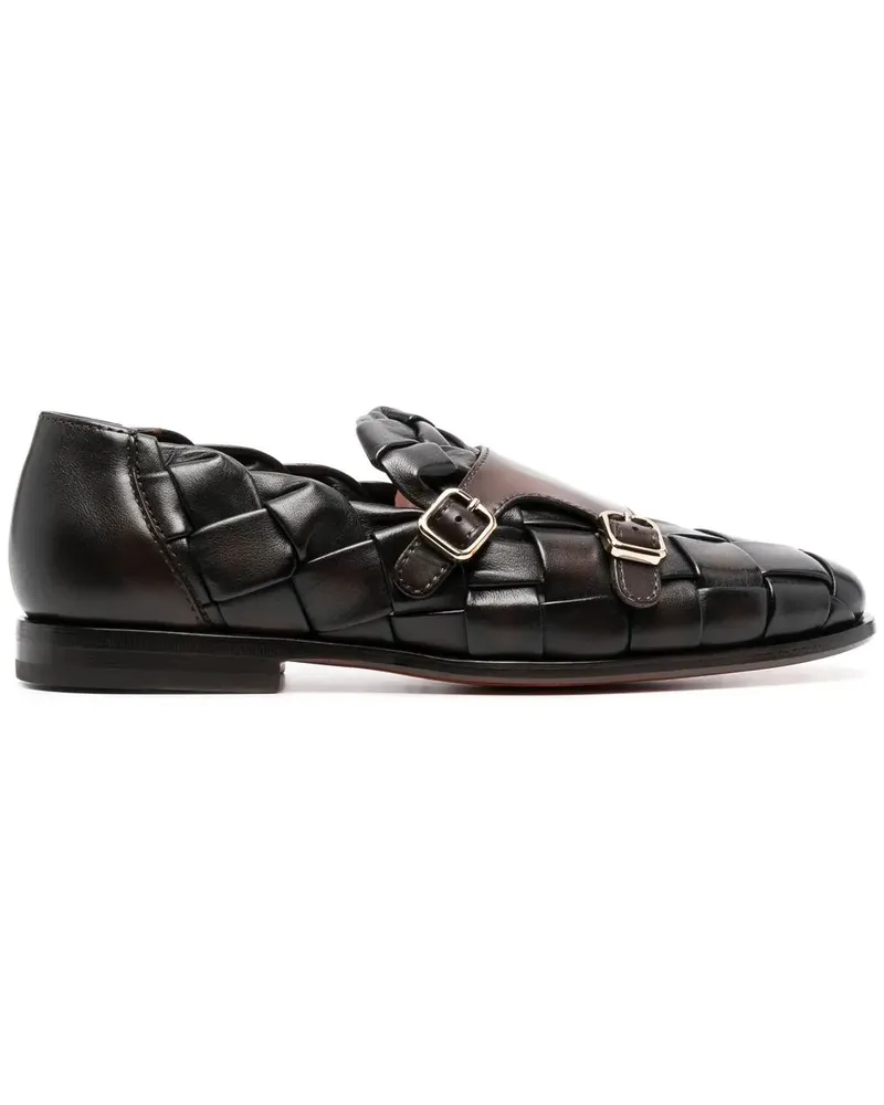 Santoni Monk-Schuhe mit Webmuster - Braun Braun