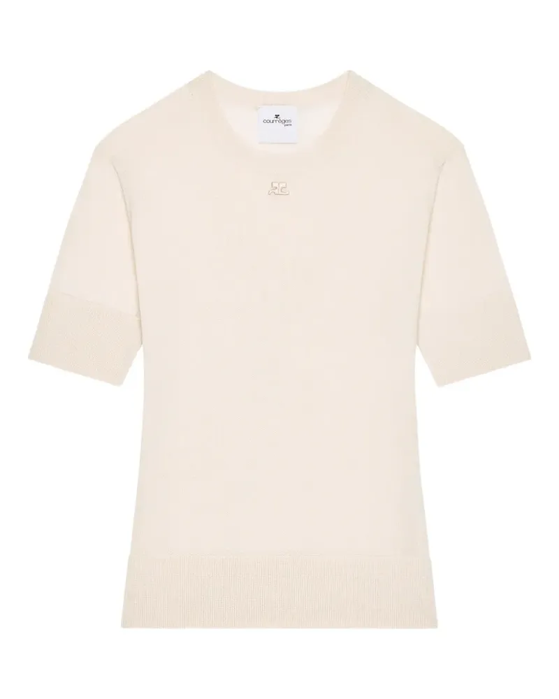 Courrèges T-Shirt mit Logo-Detail - Nude Nude