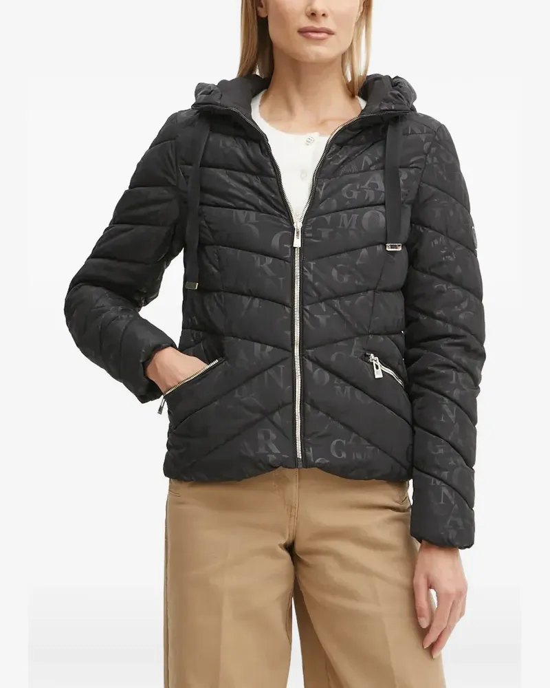 Morgan Gefütterte Jacke mit Monogramm-Print - Schwarz Schwarz