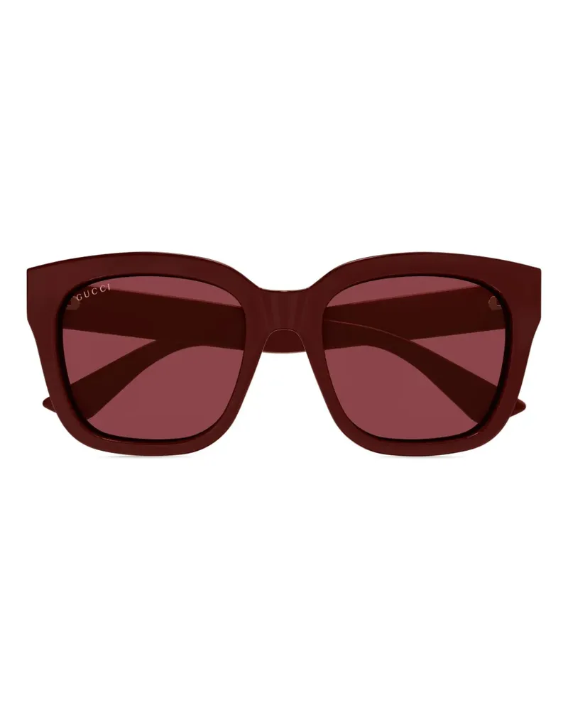 Gucci Sonnenbrille mit eckigem Gestell - Rot Rot