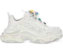 Triple S Sneakers mit Anhänger - Weiß