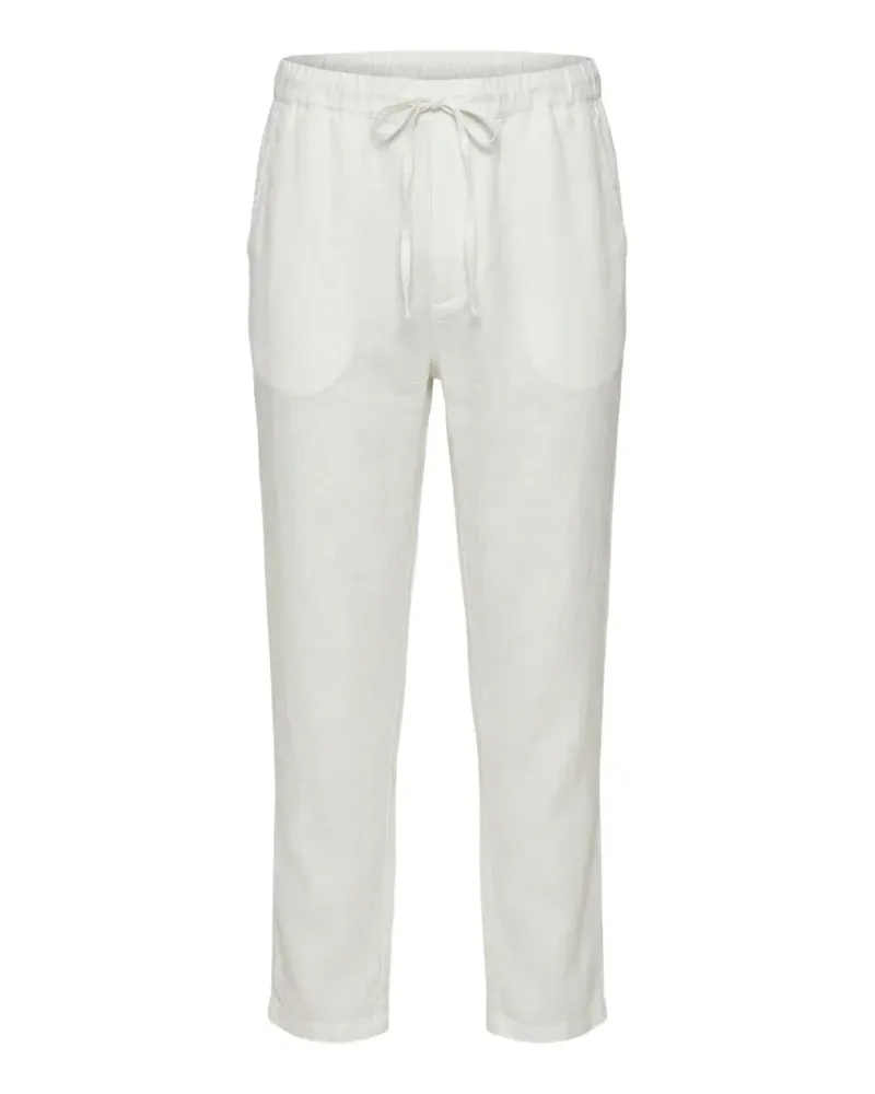 120% Lino drawstring-waistband linen trousers - Weiß Weiß